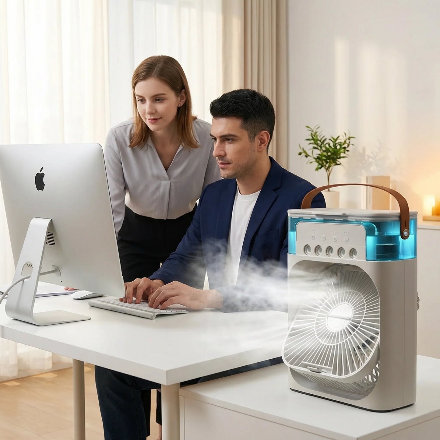 Ventilateur Rechargeable avec Refroidissement d’Air