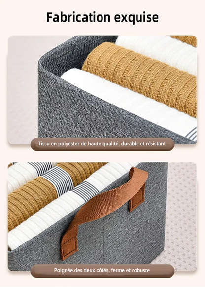 Boîte de rangement pliable avec couvercle transparent