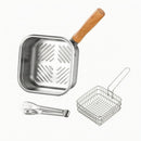 Kit de cuisson 4 en 1 en acier inoxydable – Friture, ébullition, vapeur et cuisson