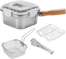 Kit de cuisson 4 en 1 en acier inoxydable – Friture, ébullition, vapeur et cuisson