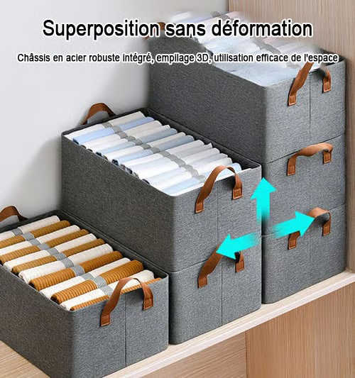 Boîte de rangement pliable avec couvercle transparent