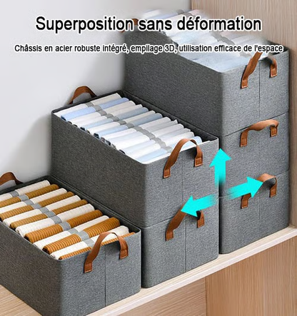 Boîte de rangement pliable avec couvercle transparent