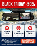 Caméra Rétroviseur de Voiture Full HD 1080P avec Caméra Arrière Grand Angle 170°