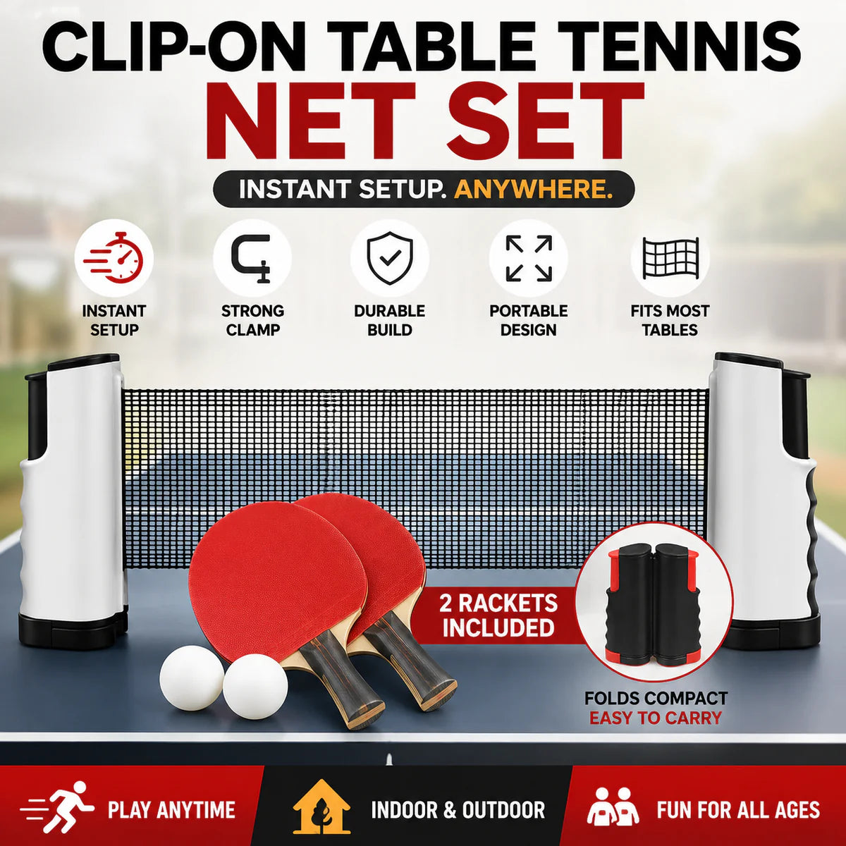Kit de Tennis de Table Portable