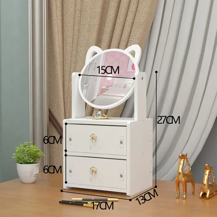 Boîte de Rangement Bijoux avec Miroir