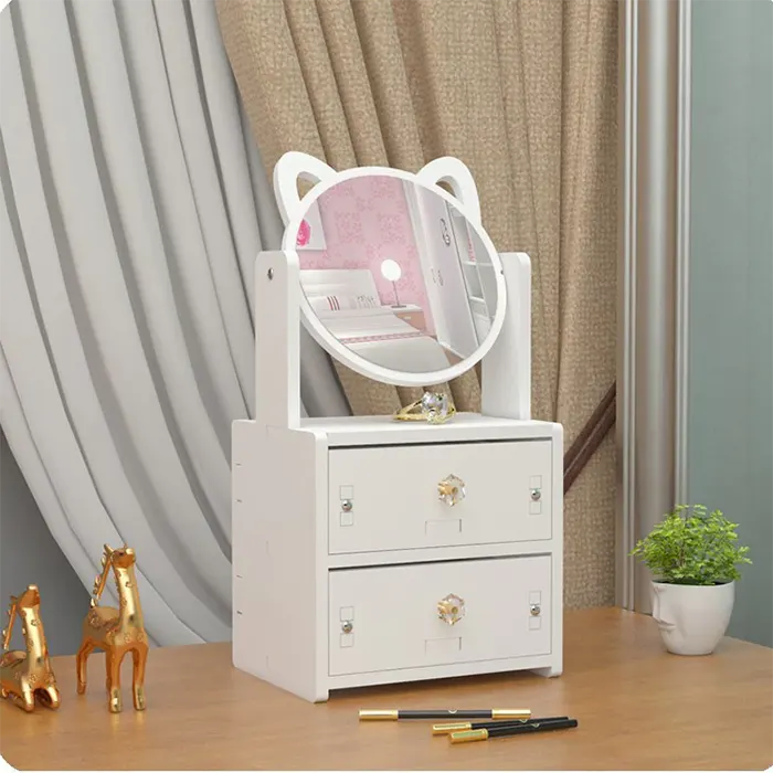 Boîte de Rangement Bijoux avec Miroir