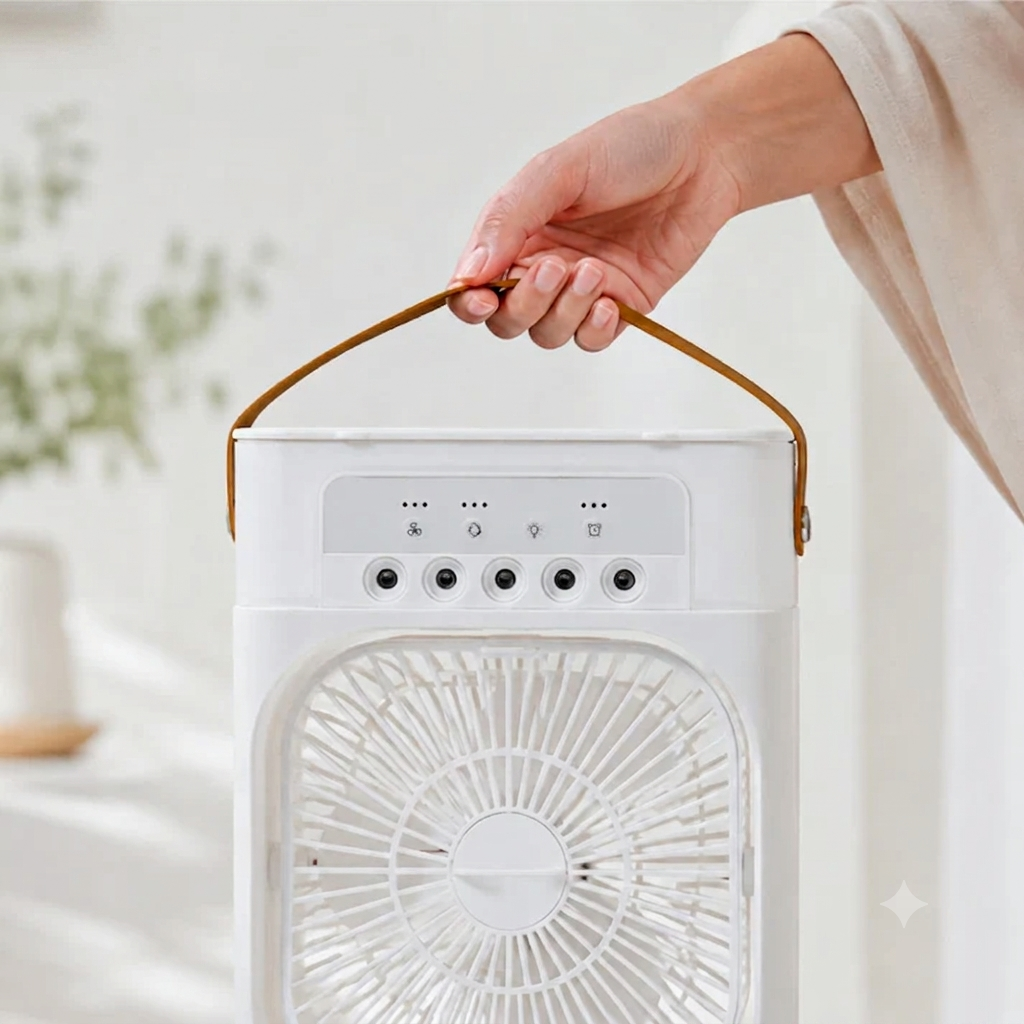Ventilateur Rechargeable avec Refroidissement d’Air