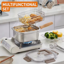 Kit de cuisson 4 en 1 en acier inoxydable – Friture, ébullition, vapeur et cuisson