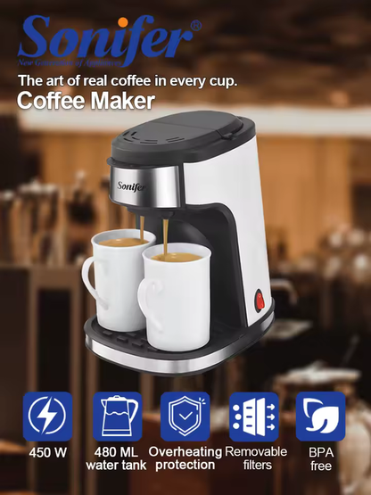 Machine à Café Filtre 2 Tasses SONIFER SF-3540