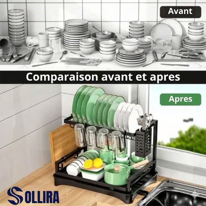 Égouttoir à Vaisselle 2 Niveaux – Organisation & Gain d’Espace