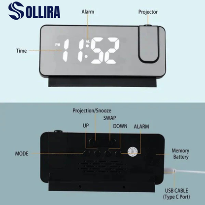 Horloge de Projection Multifonction