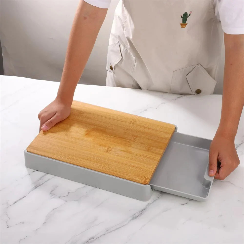 Planche à Découper avec Tiroir Pratique