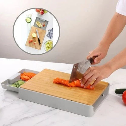 Planche à Découper avec Tiroir Pratique